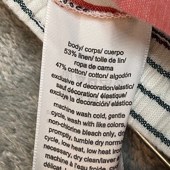 Tommy Hilfiger Women Retro Striped Coastal Preppy Linen Blend Cropped Pant S - Picture 11 of 11